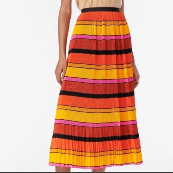 J.Crew Authentic Size 2 Straight-Pleat Skirt in Multistripe Pleated Midi - Picture 2 of 11